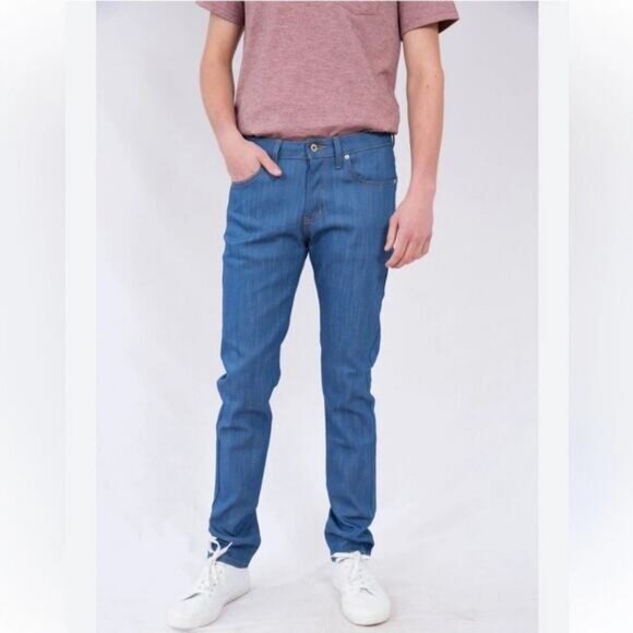 NAKED & FAMOUS Skinny Guy Lightweight Natural Selvedge Cotton Blue Jeans Size 31 - Picture 1 of 7